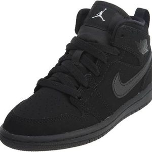 AJ MID 1'S Black Suede Shoes Size 7